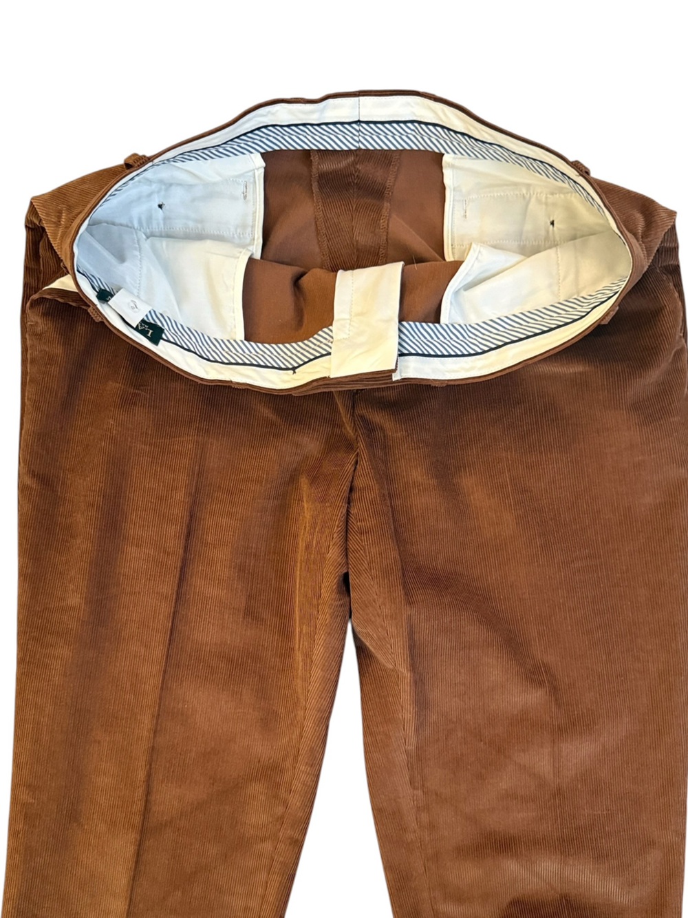 Lauren Ralph Lauren Chestnut Brown Corduroy Flat Front Trouser Pants 38x32 - Picture 5 of 14